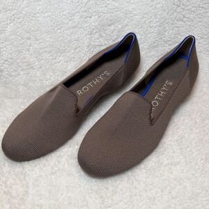 Rothys The Loafer Taupe Brown Knit Slip On Flat Shoes Womens 6.5